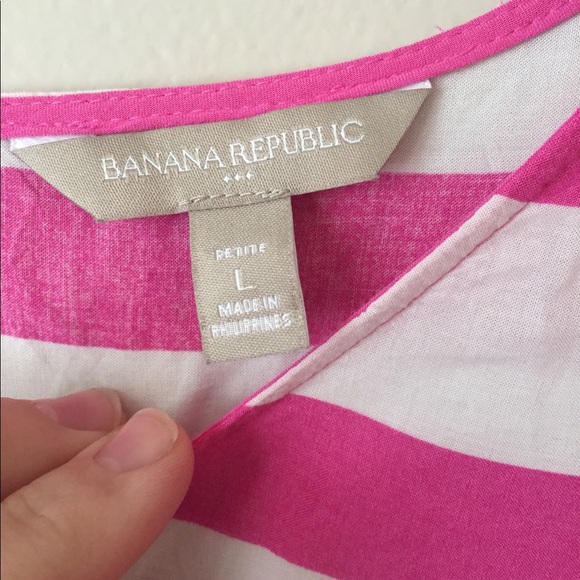 Banana Republic Pink/White Striped Flowy Top - Picture 7 of 7